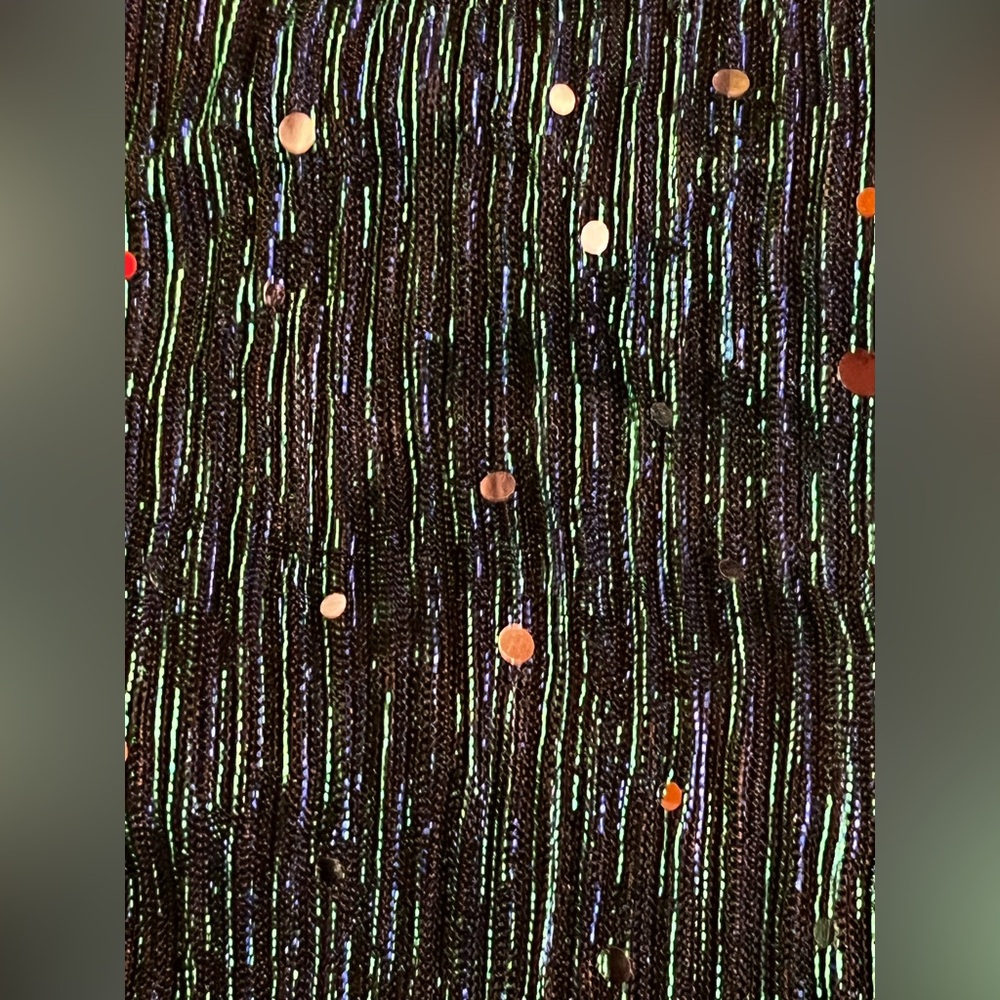 Bloomchic Sequin Mesh Lantern Sleeve Wrap Belted … - image 4